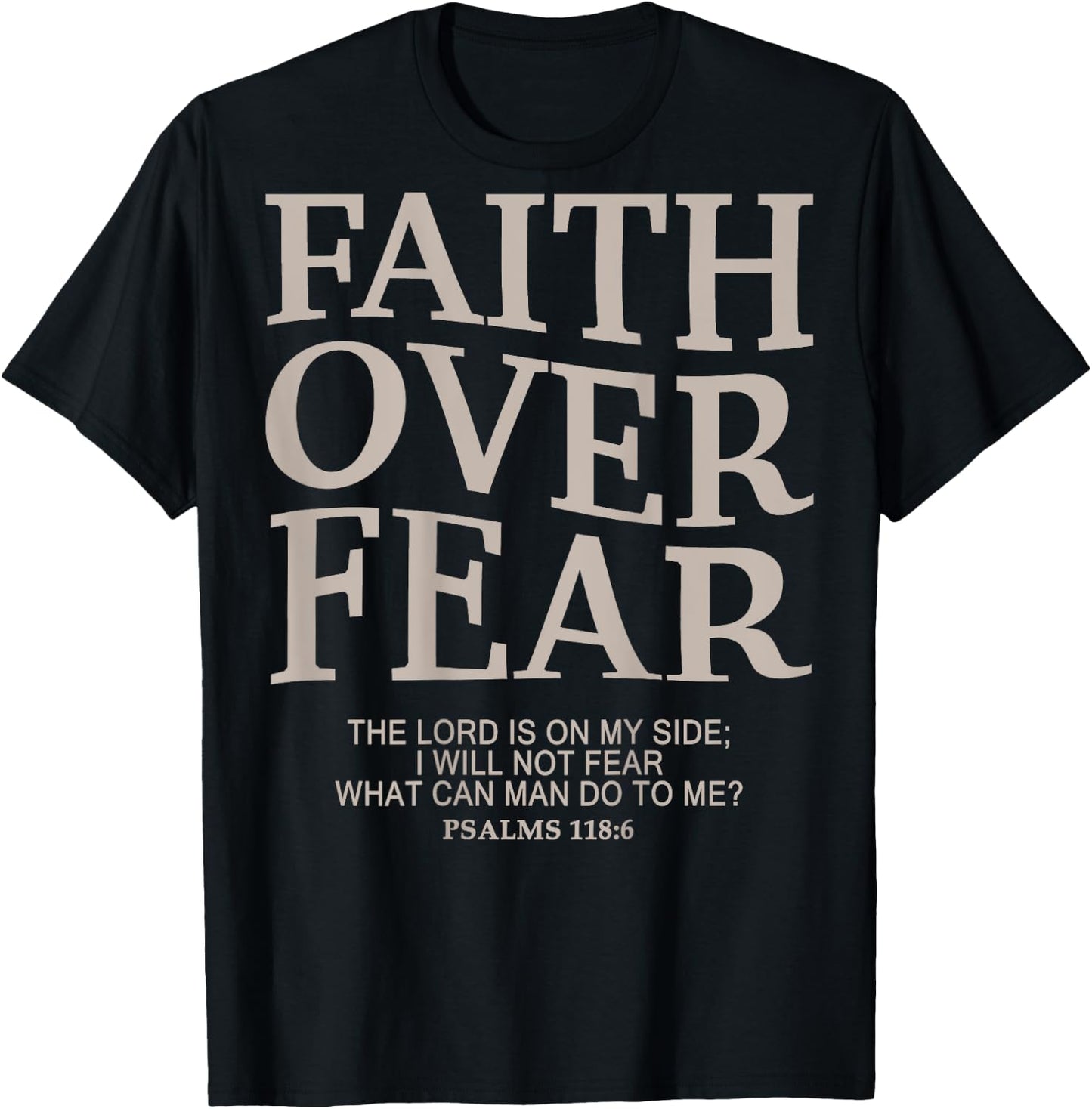 Girl Teen Faith Over Fear Cute Jesus Christian Women Dad Men T-Shirt - T-Shirt | Black