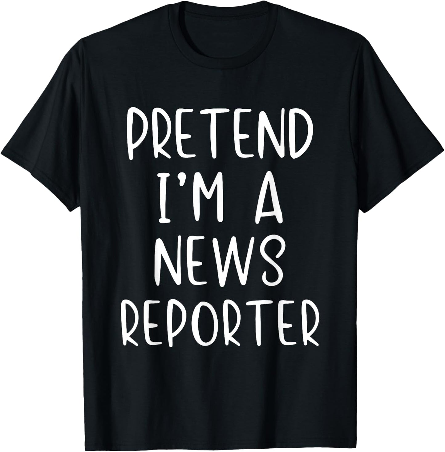 Pretend I'm A News Reporter Costume Halloween Simple Kid T-Shirt - T-Shirt | Black
