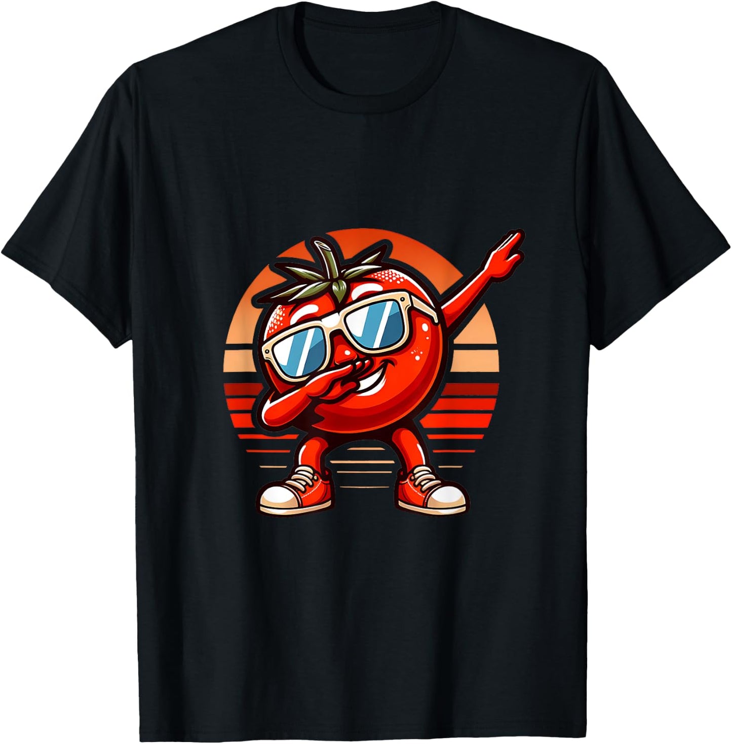 Dab Tomato Dancing Dabbing Retro Fruit T-Shirt - T-Shirt | Black