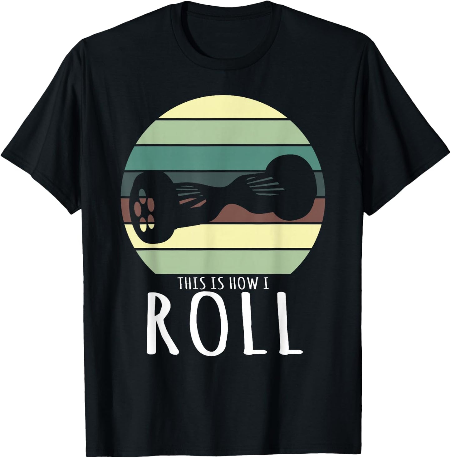 How to Roll Retro Hoverboard Design T-Shirt - T-Shirt | Black