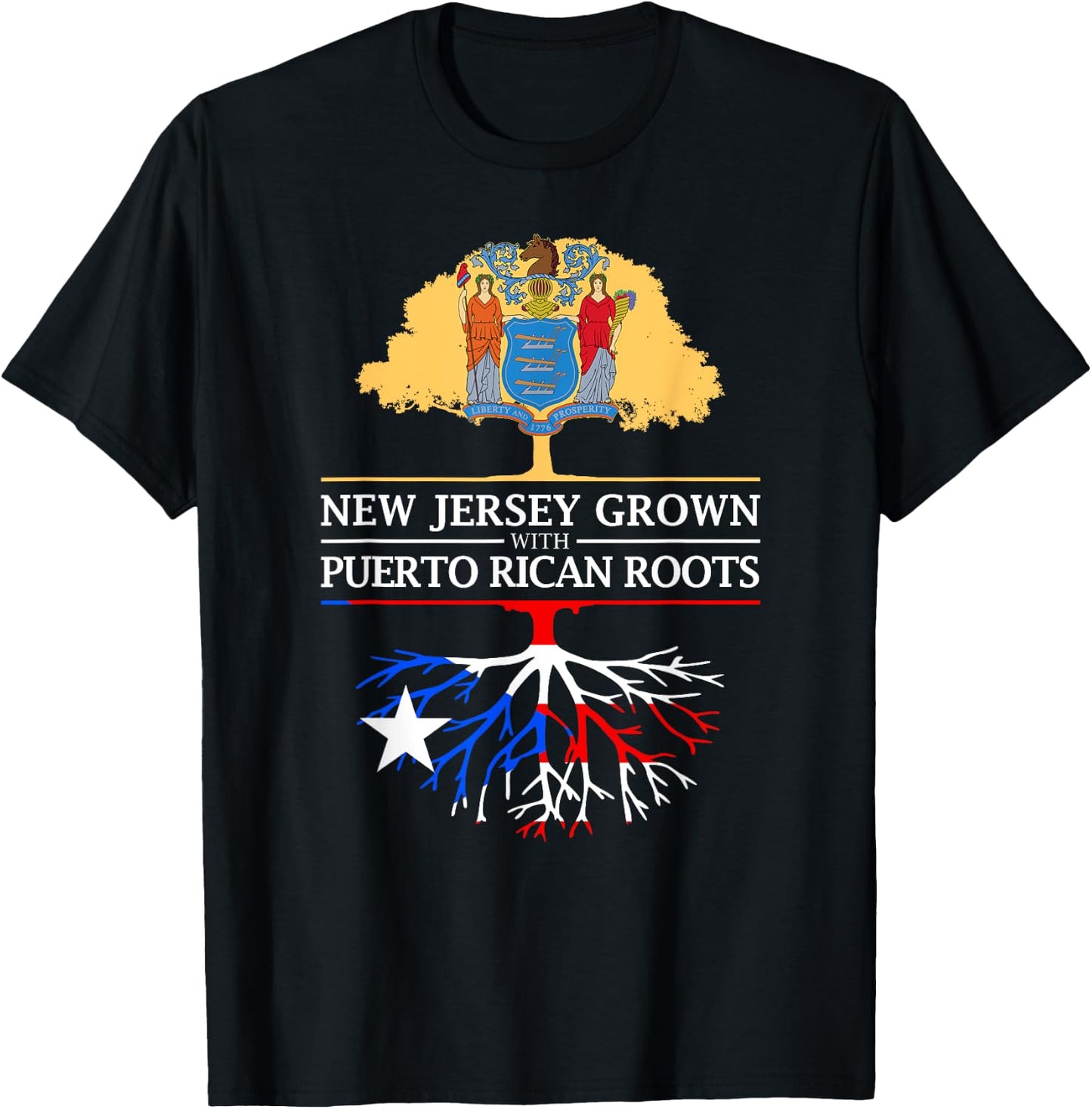 New Jersey Grown with Puerto Rican Roots T-Shirt - T-Shirt | Black