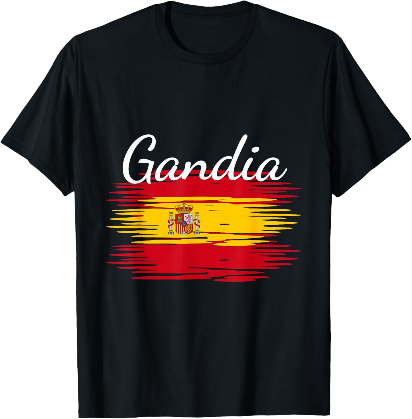 Gandia Spain Flag Espana Espanol Matching Spanish T-Shirt - T-Shirt | Black