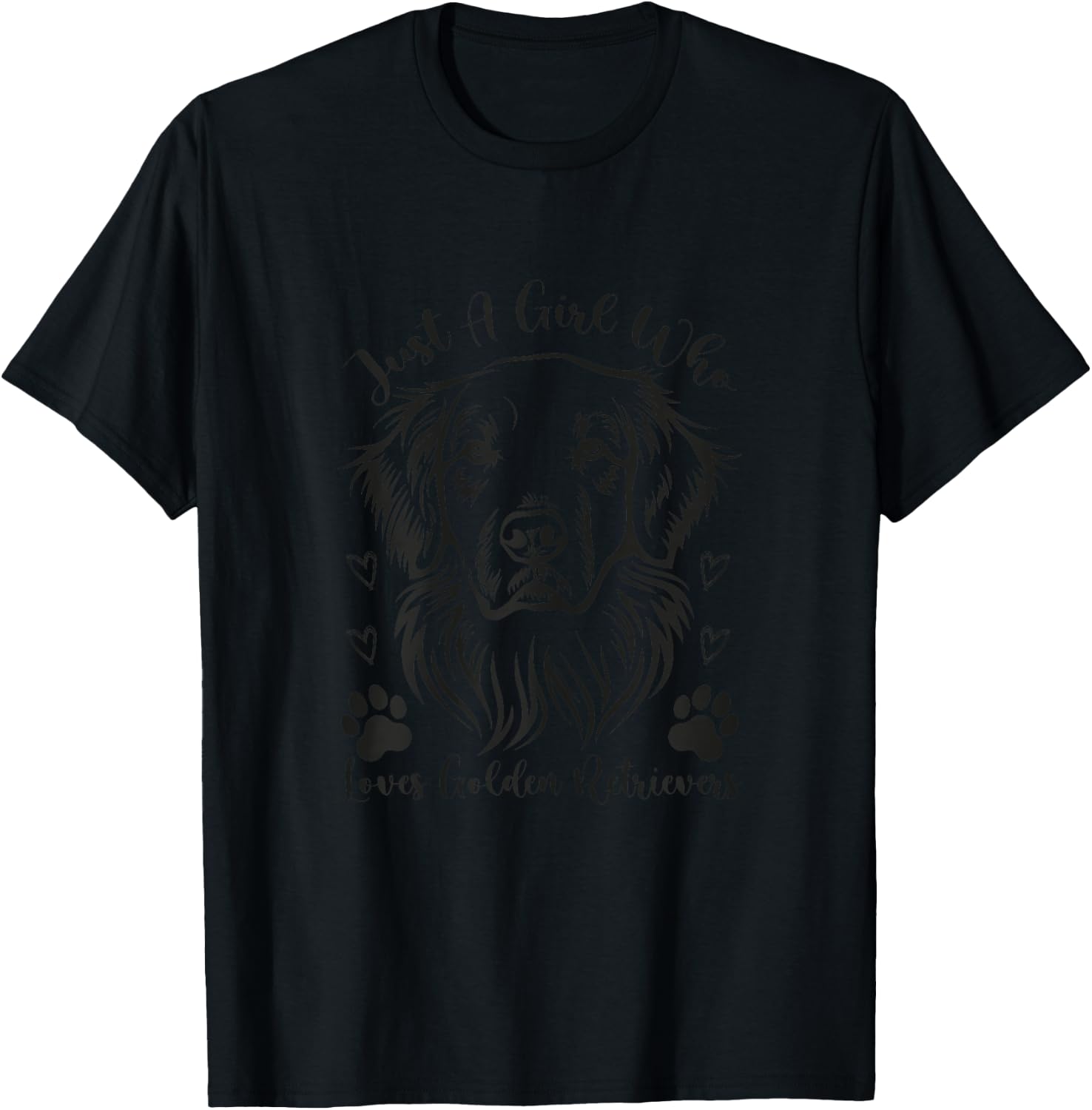 Golden Retriever Just a Girl Who Loves Golden Retrievers T-Shirt - T-Shirt | Black