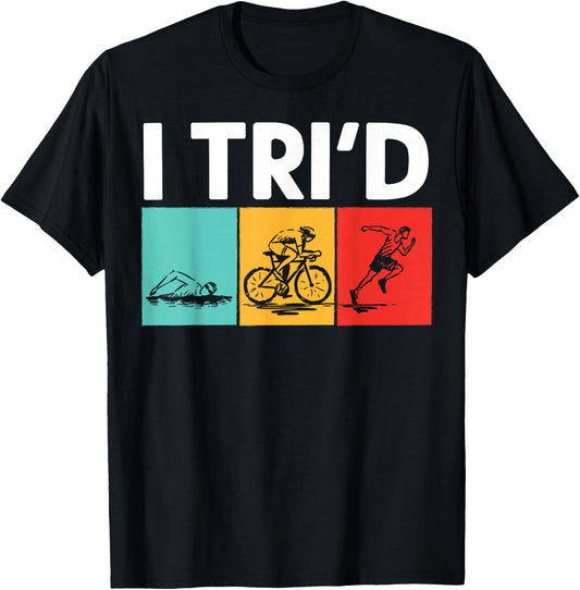 Cool Triathlon Women Swimming Running Swim Bike Run T-Shirt - T-Shirt | Black
