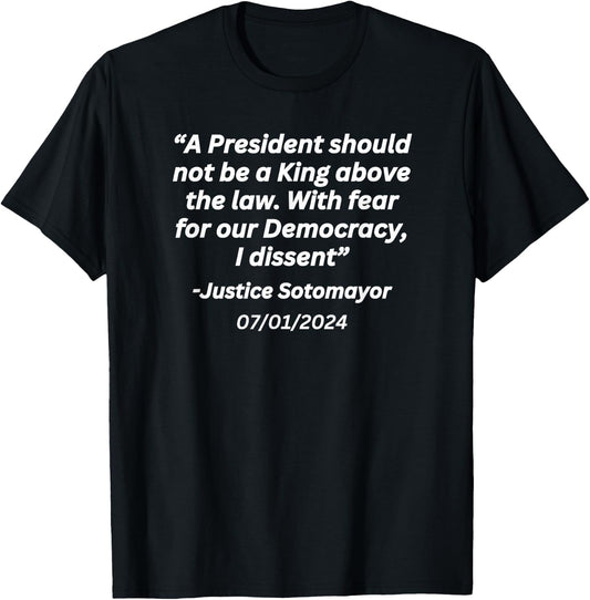 With Fear For Our Democracy I Dissent. Presidents Not Kings T-Shirt - T-Shirt | Black