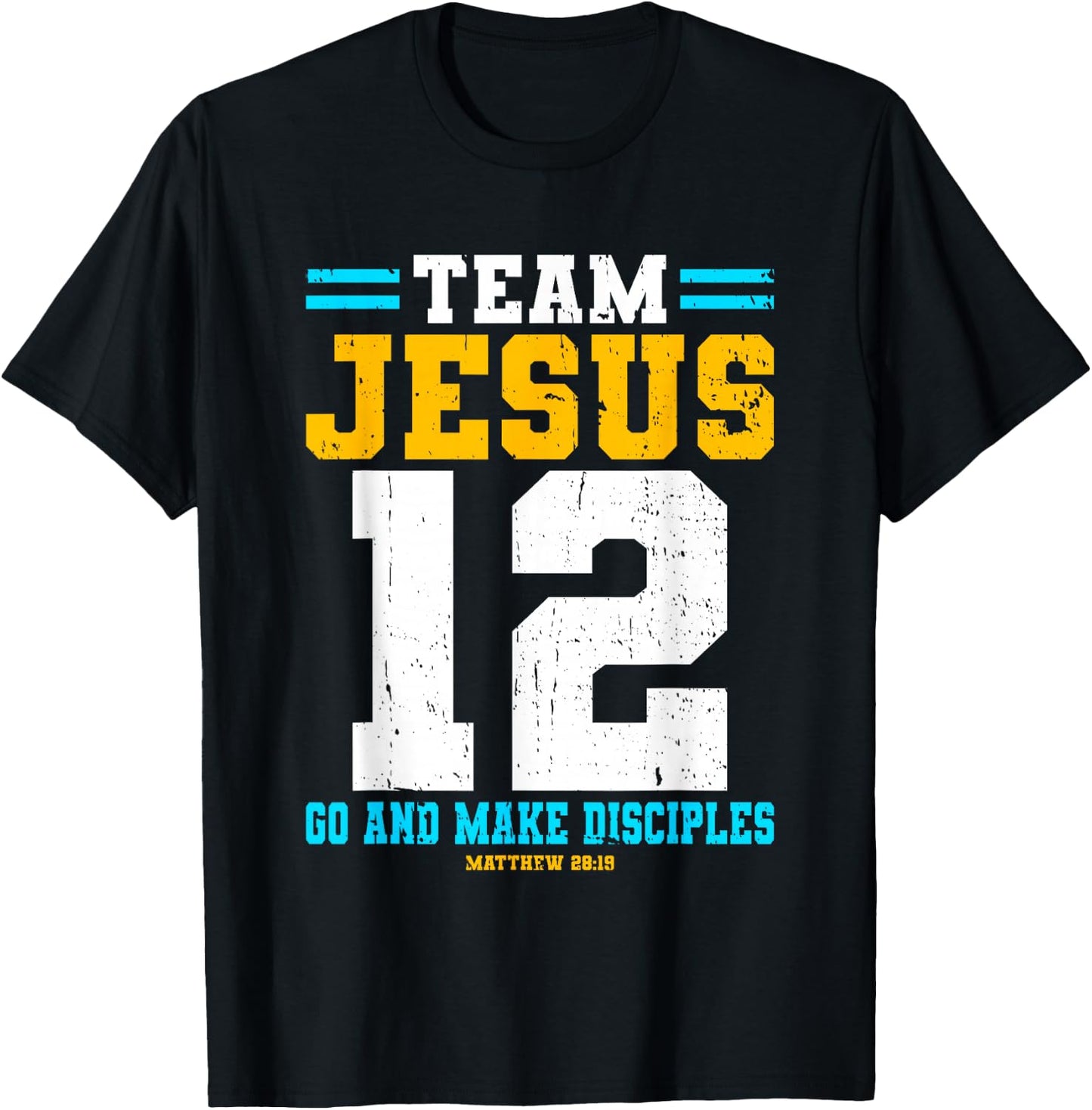 Jesus Baseball Team Jesus Christian Matthew 28:19 Verse T-Shirt - T-Shirt | Black