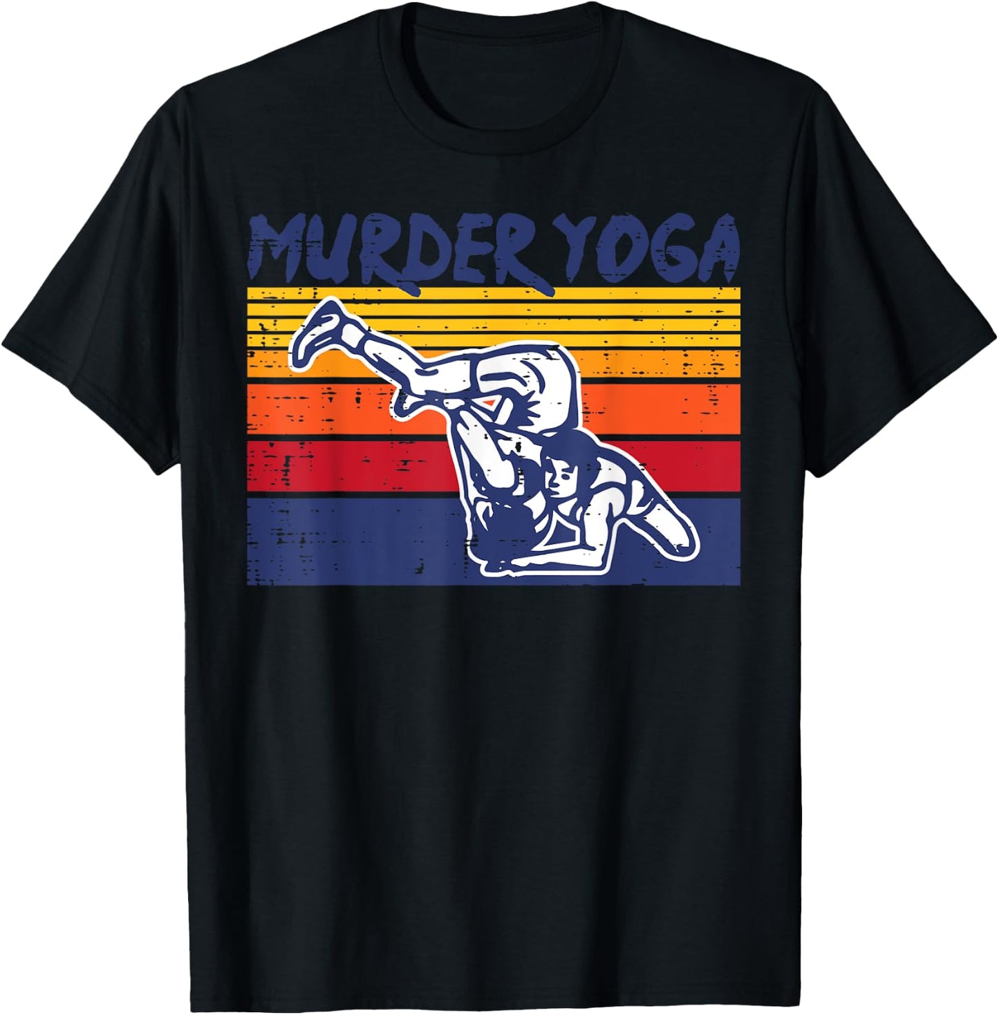 Wrestling Murder Yoga Retro Wrestler Jiu Jitsu Women Men Kid T-Shirt - T-Shirt | Black