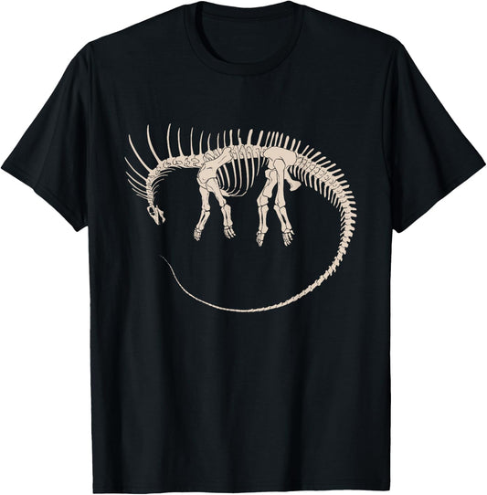 Amargasaurus Fossil Skeleton T-Shirt - T-Shirt | Black