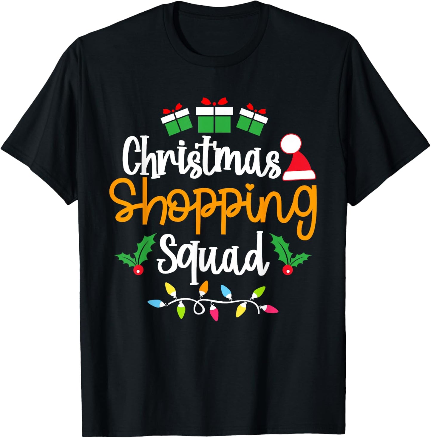 Christmas Shopping Squad Xmas Matching Christmas Family T-Shirt - T-Shirt | Black