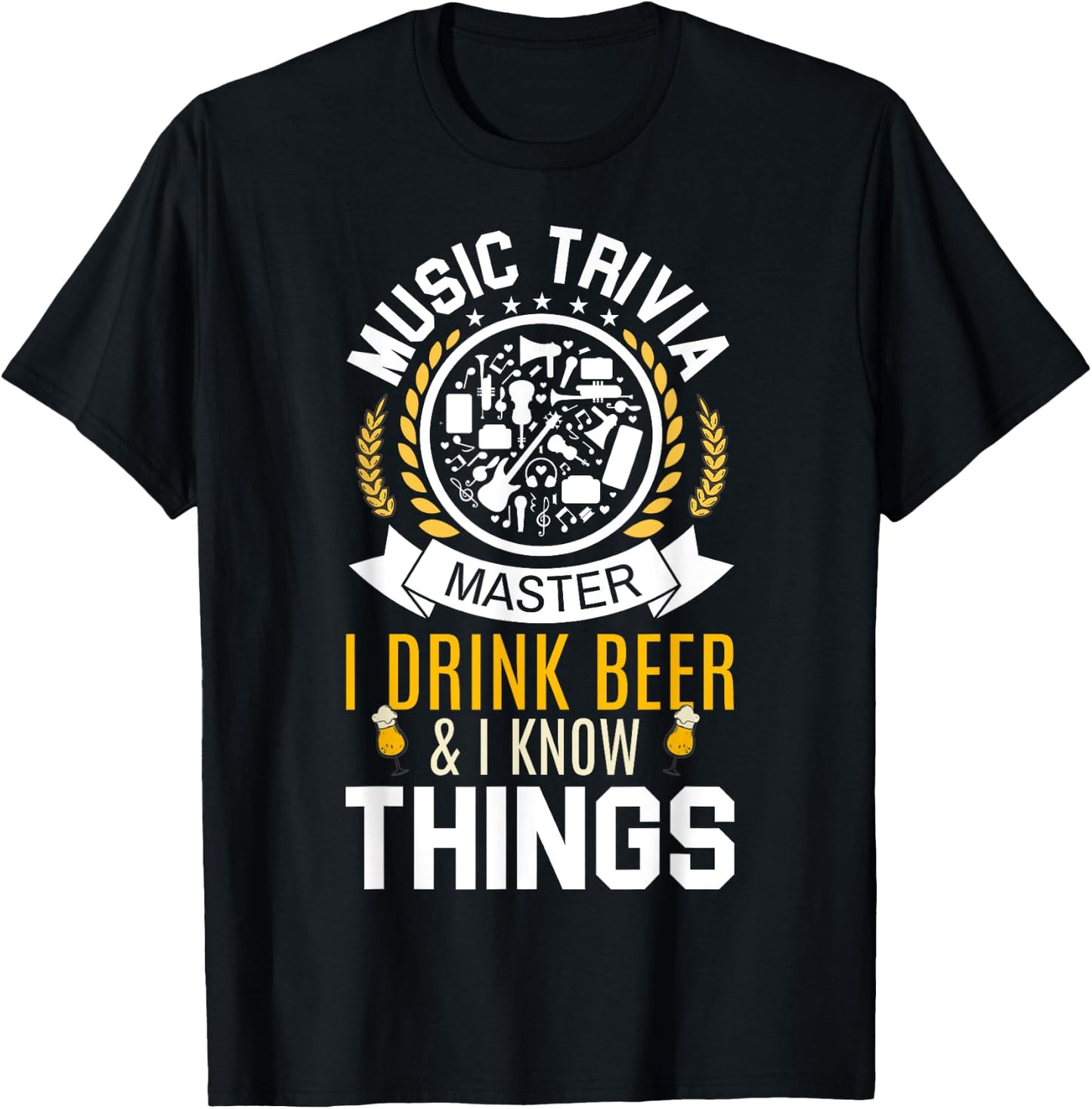 Music Trivia Master Funny Drinking Game Gifts T-Shirt - T-Shirt | Black