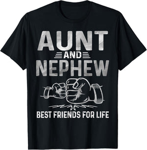 Aunt and Nephew Best Friends for Life Matching Aunt Nephew T-Shirt - T-Shirt | Black