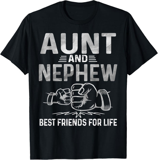 Aunt and Nephew Best Friends for Life Matching Aunt Nephew T-Shirt - T-Shirt | Black