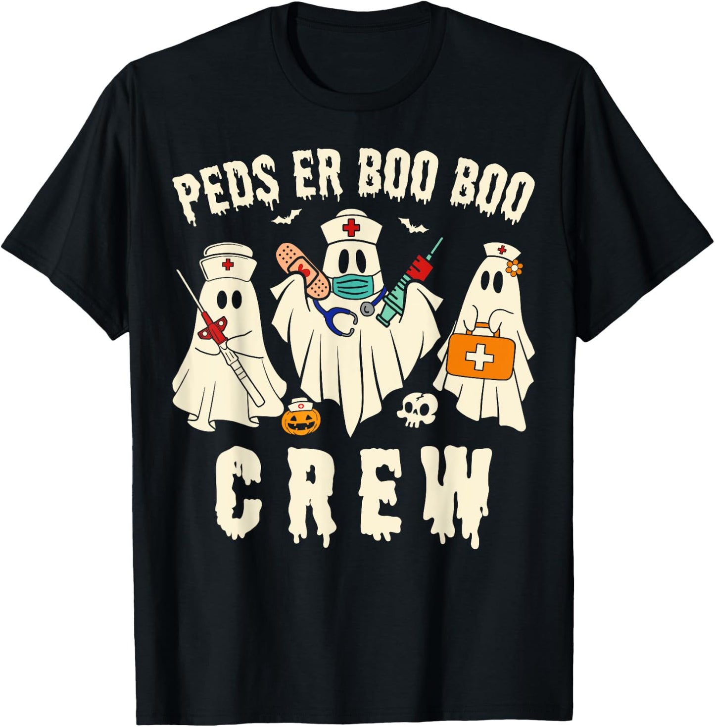 PEDS Emergency Department Halloween RN ER Pediatric ED Nurse T-Shirt - T-Shirt | Black