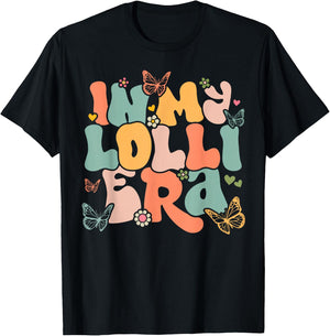 Retro Groovy In My Lolli Era Mother's Day T-Shirt - T-Shirt | Black