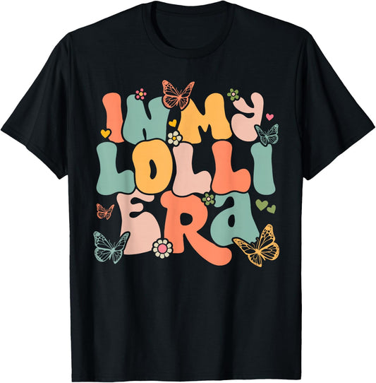 Retro Groovy In My Lolli Era Mother's Day T-Shirt - T-Shirt | Black