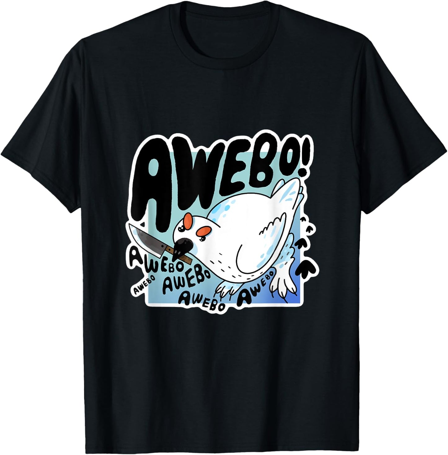 Awebo Ptarmigan Arctic Cute Bird Internet Meme Funny Chicken T-Shirt - T-Shirt | Black