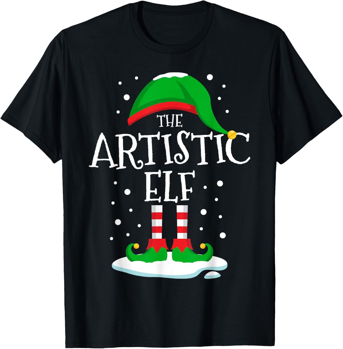 The Artistic Elf Christmas Family Matching Xmas Art Funny T-Shirt - T-Shirt | Black