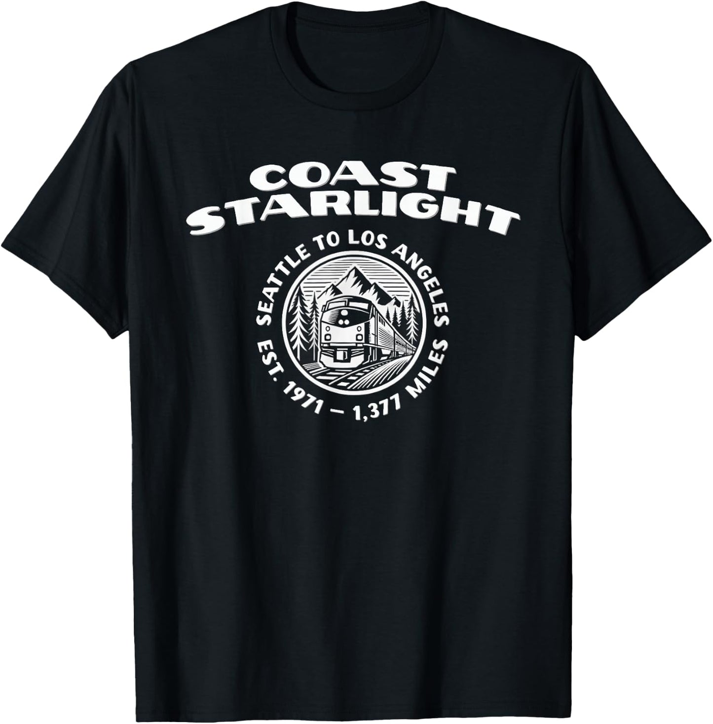 Coast Starlight Rail Train T-Shirt - T-Shirt | Black