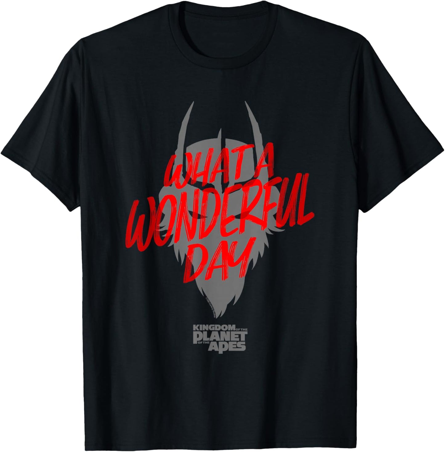 Kingdom of the Planet of the Apes Wonderful Day Red Letter T-Shirt - T-Shirt | Black