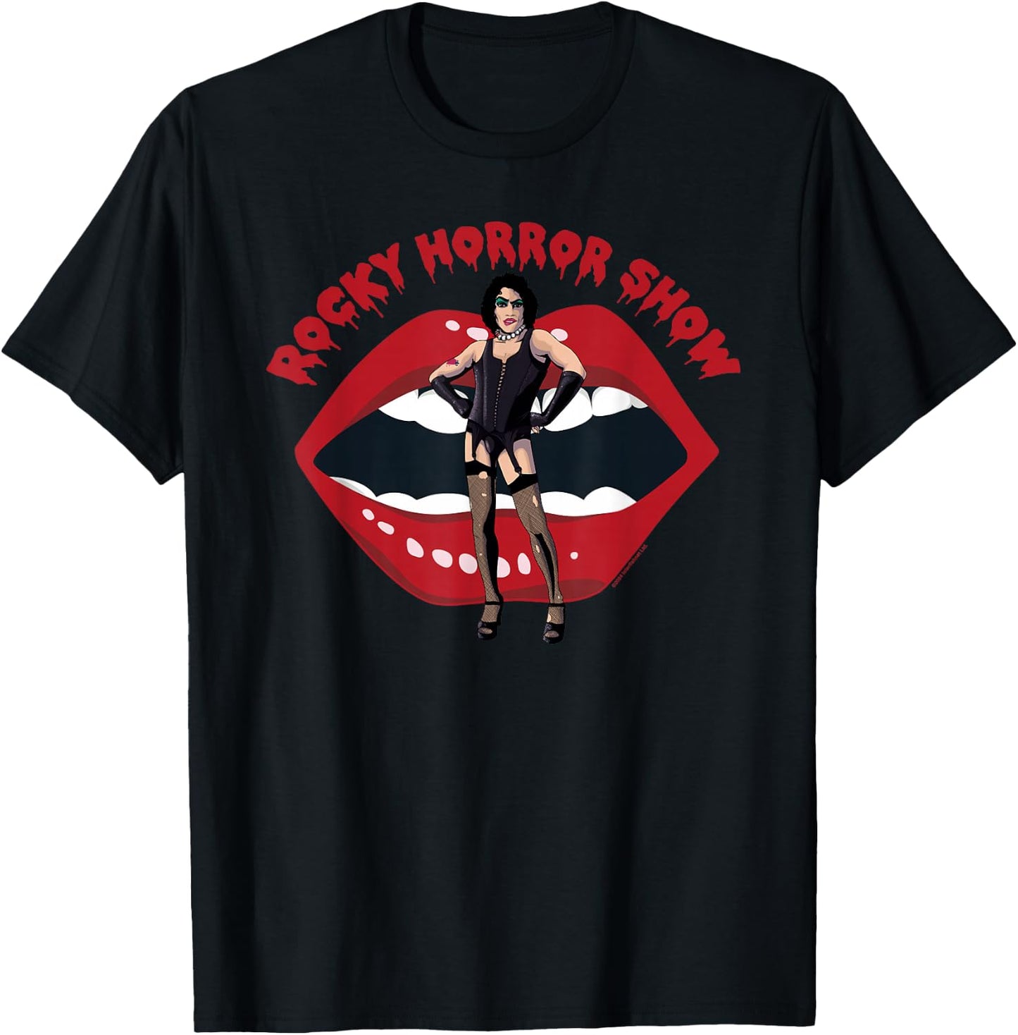 Rocky Horror Show Dr Frank N Furter Mouth Logo T-Shirt - T-Shirt | Black