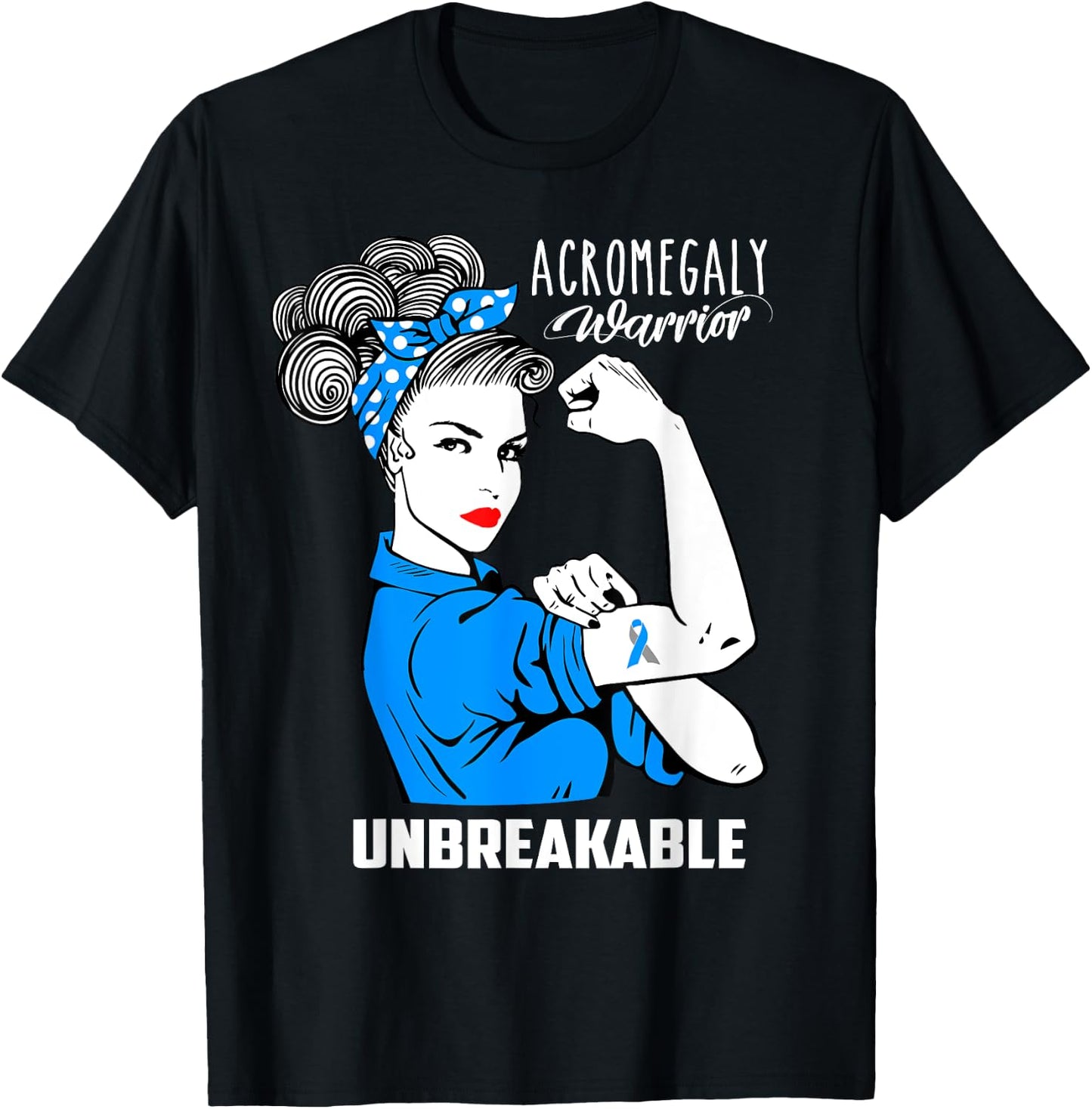 Acromegaly Warrior Unbreakable Shirt Acromegaly Awareness T-Shirt - T-Shirt | Black