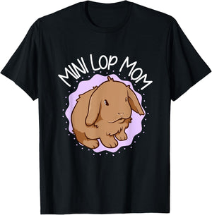 Mini Lop Mom T-Shirt - T-Shirt | Black