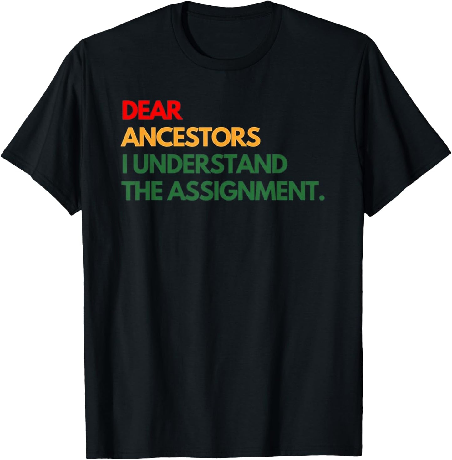 Dear Ancestors I Understand The Assignment T-Shirt - T-Shirt | Black