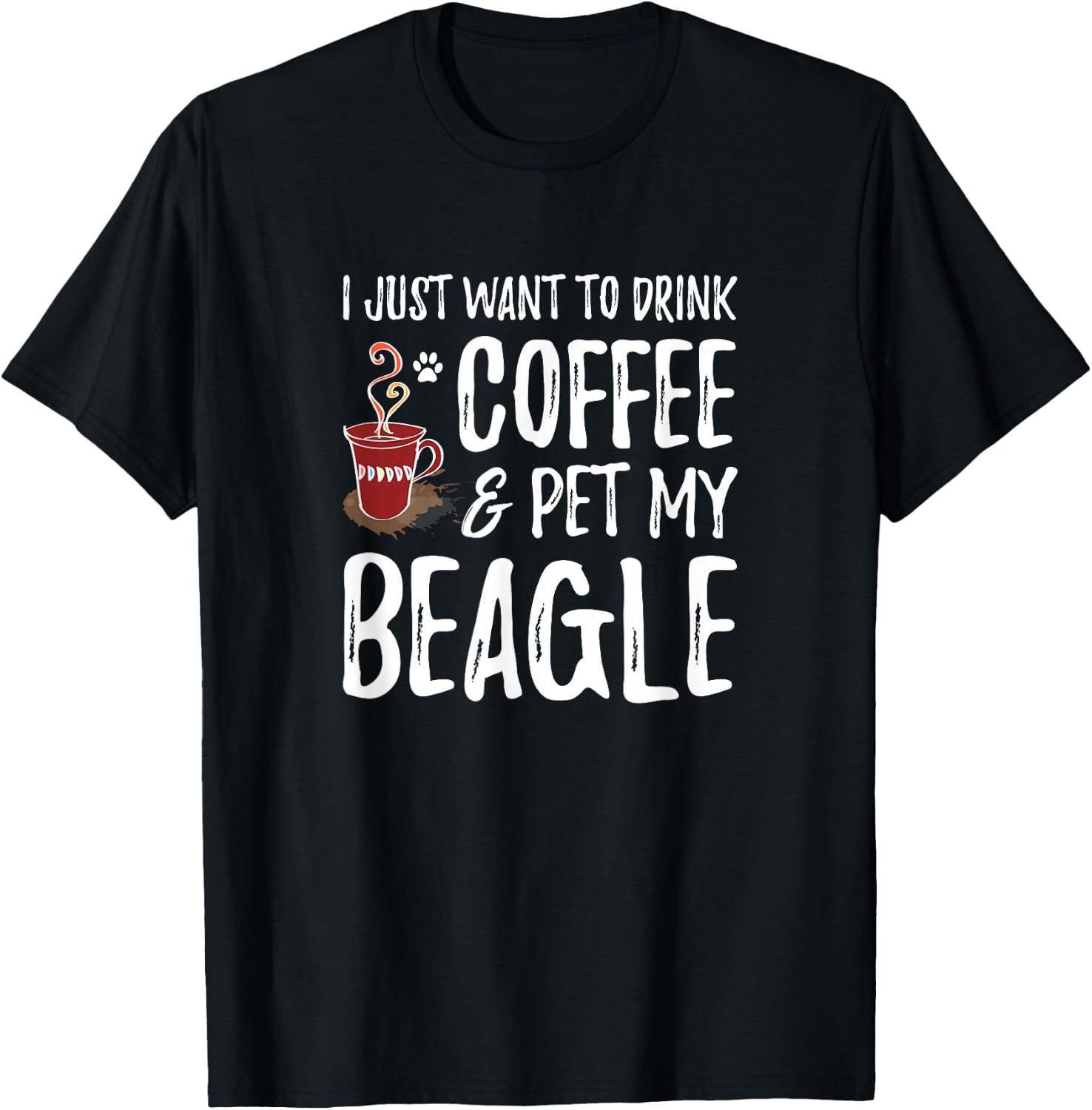 Coffee and Beagle for Beagle Dog Mom T-Shirt - T-Shirt | Black