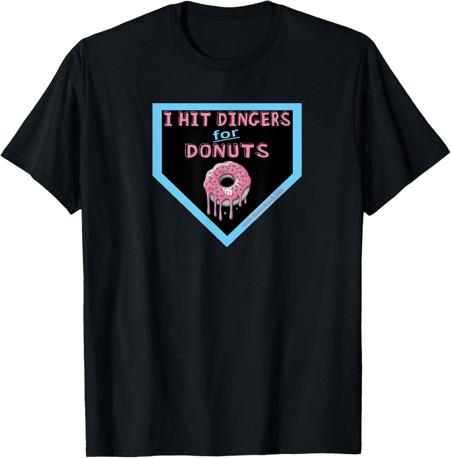 Baseball Home Plate Drip I Hit Dingers for Donuts T-Shirt - T-Shirt | Black