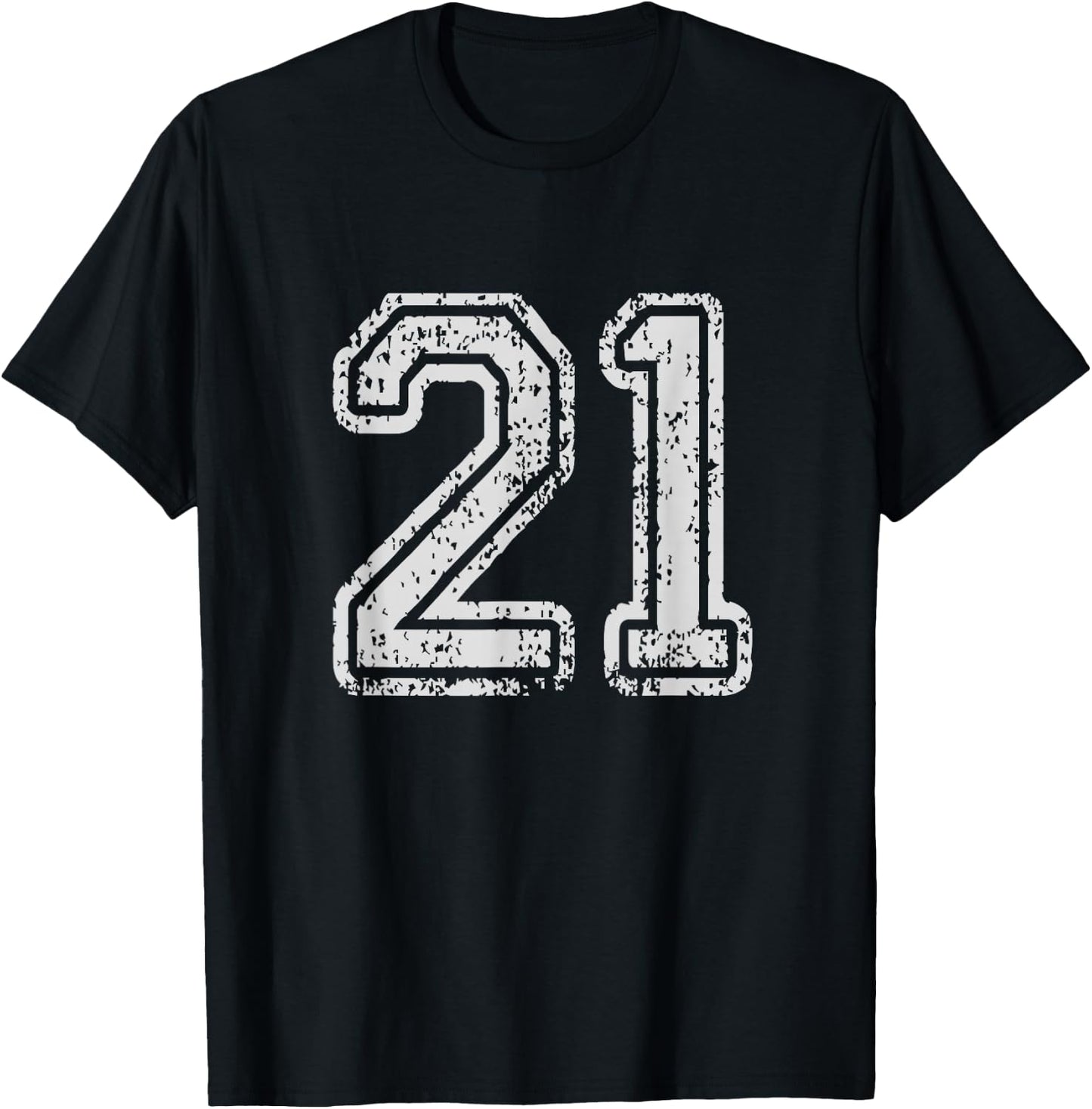 Team Jersey Uniforms Number 21 School Sports 20th Birthday T-Shirt - T-Shirt | Black