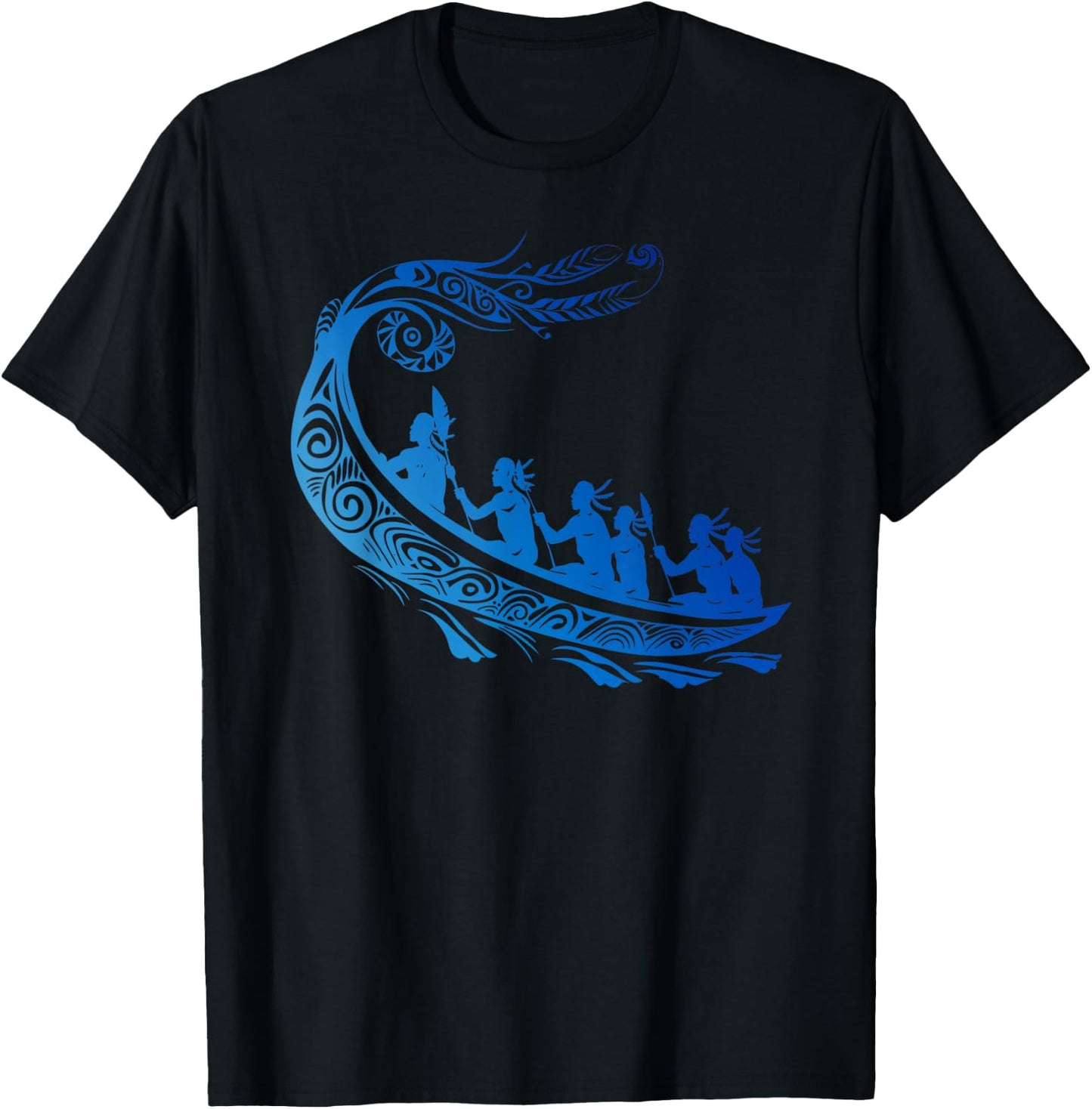Tribal Hawaiian Outrigger Canoe Shirt - Hawaiian Tribal T-Shirt - T-Shirt | Black