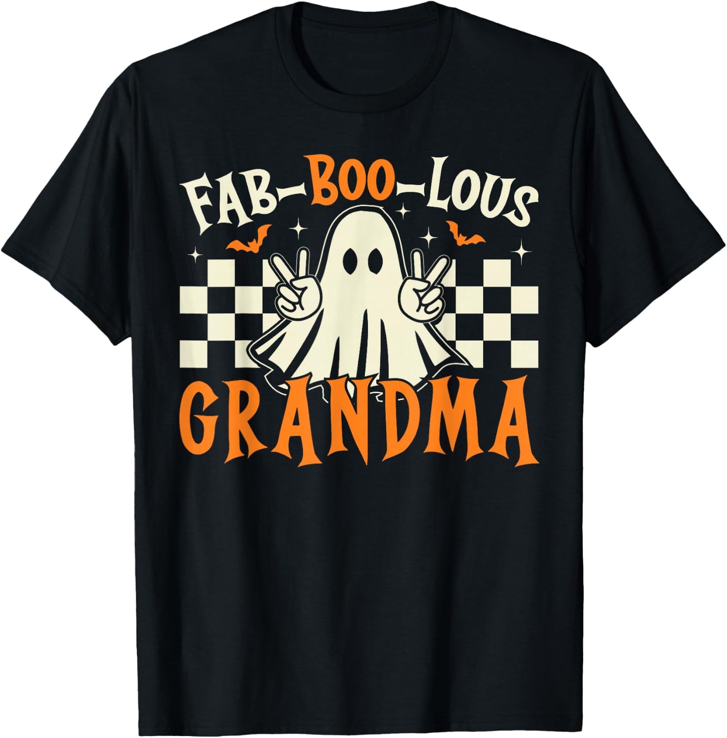Fab Boo Lous Grandma Ghost Spooky Grandma Halloween Costume T-Shirt - T-Shirt | Black