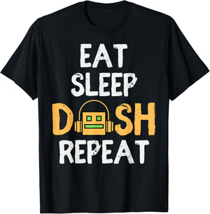 Eat Sleep Dash Repeat Video Game Geometry Dash Gamer Video T-Shirt - T-Shirt | Black