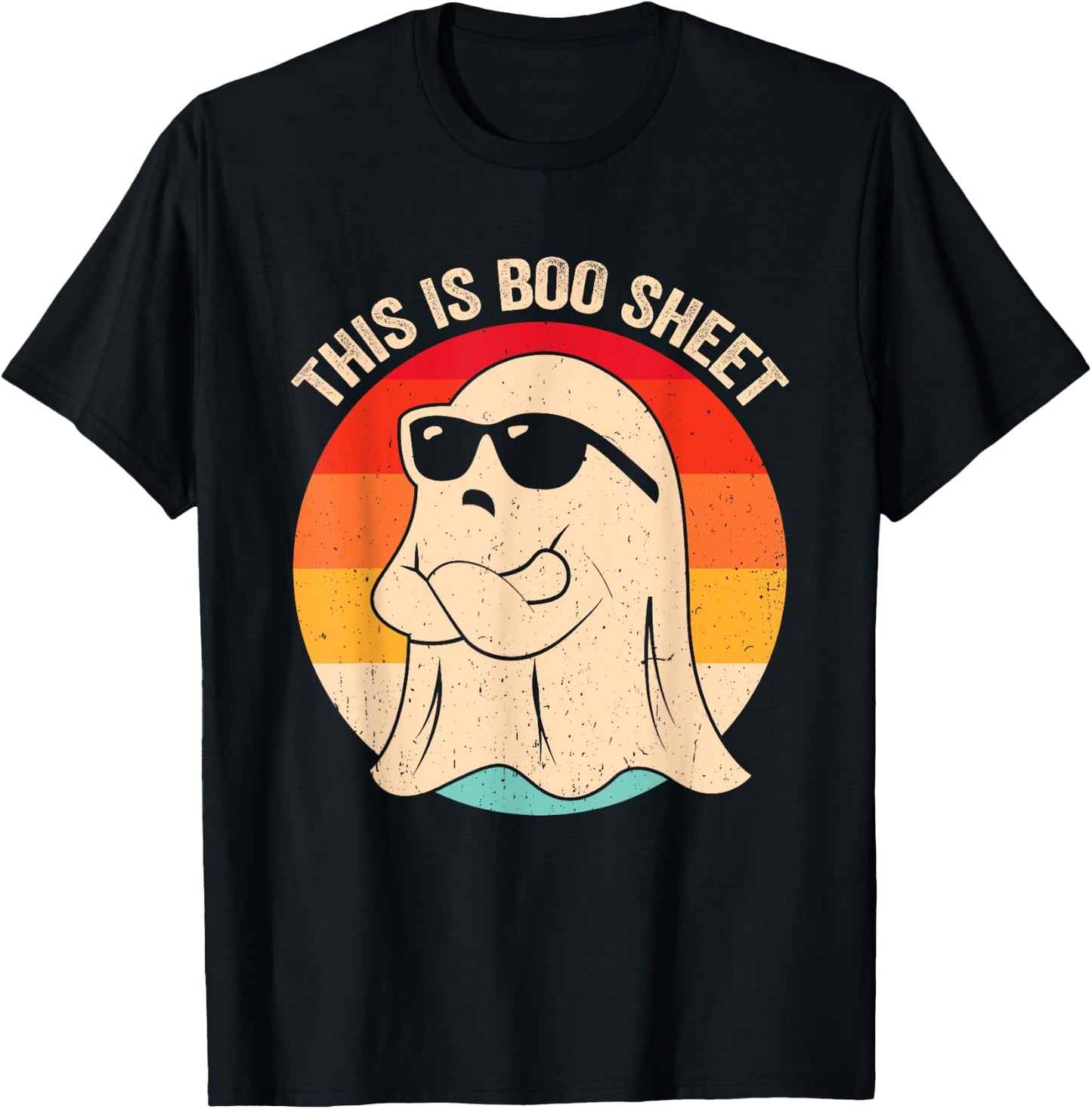 This Is Boo Sheet Ghost Retro Halloween Costume Men Women T-Shirt - T-Shirt | Black