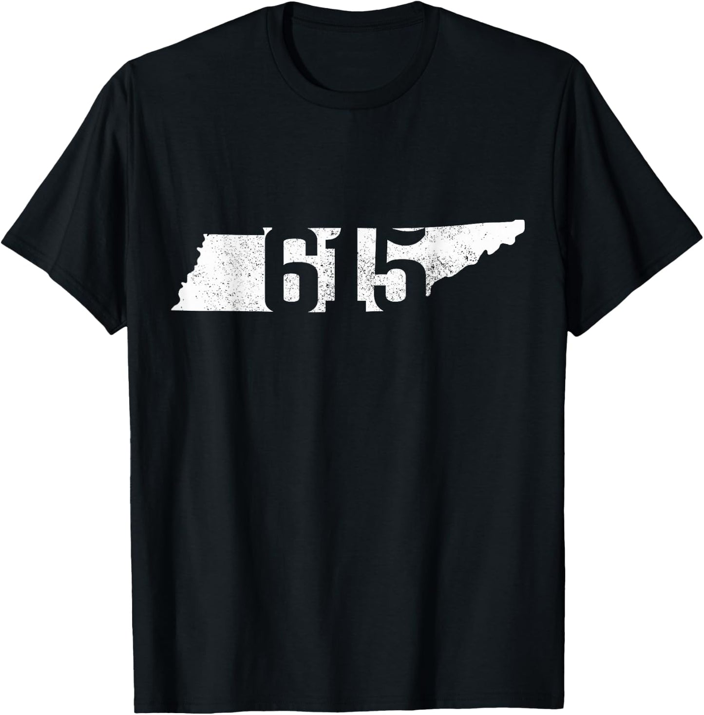 Nashville 615 Area Code Tennessee State Map Pride Music City T-Shirt - T-Shirt | Black