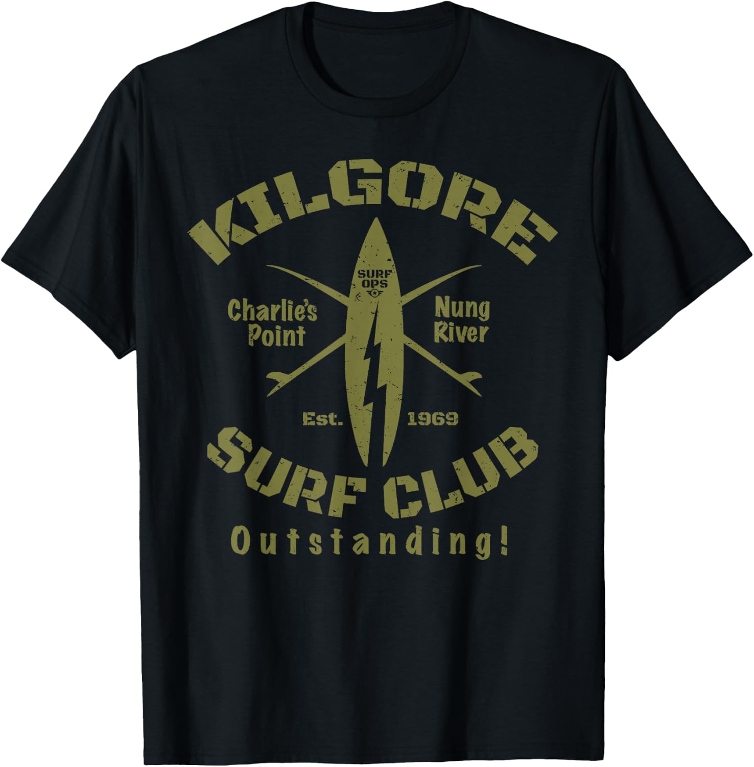 Surf Ops Kilgore Surf Club OUTSTANDING T-Shirt - T-Shirt | Black