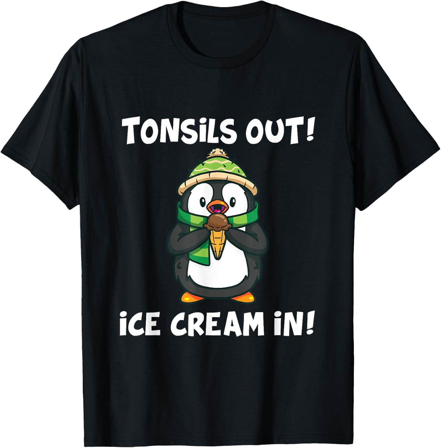 Tonsil Removal Surgery Recovery Gift Penguin T-Shirt - T-Shirt | Black