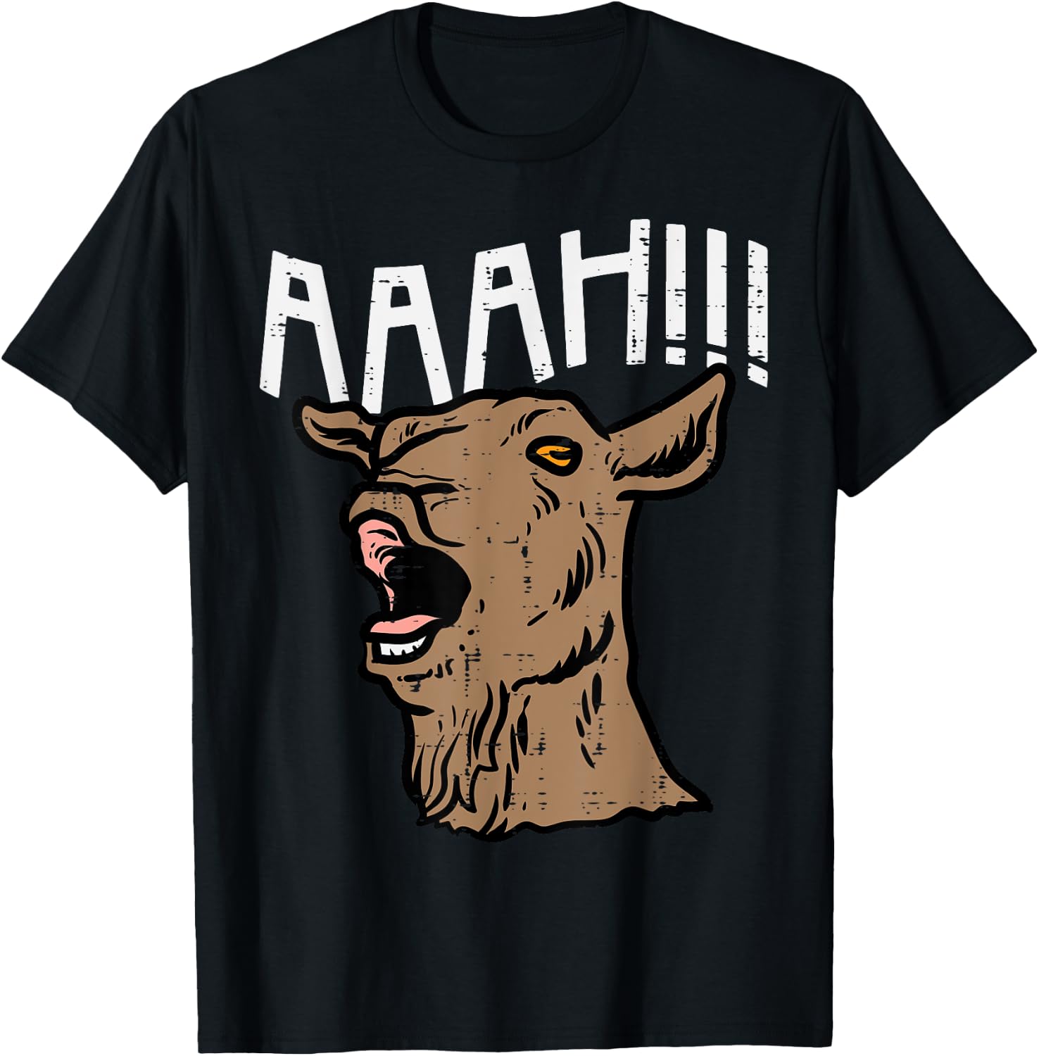 Goat Aaah Bleating Scream Animal Lover Farmer Men Women Kids T-Shirt - T-Shirt | Black