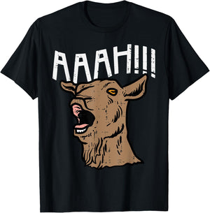 Goat Aaah Bleating Scream Animal Lover Farmer Men Women Kids T-Shirt - T-Shirt | Black