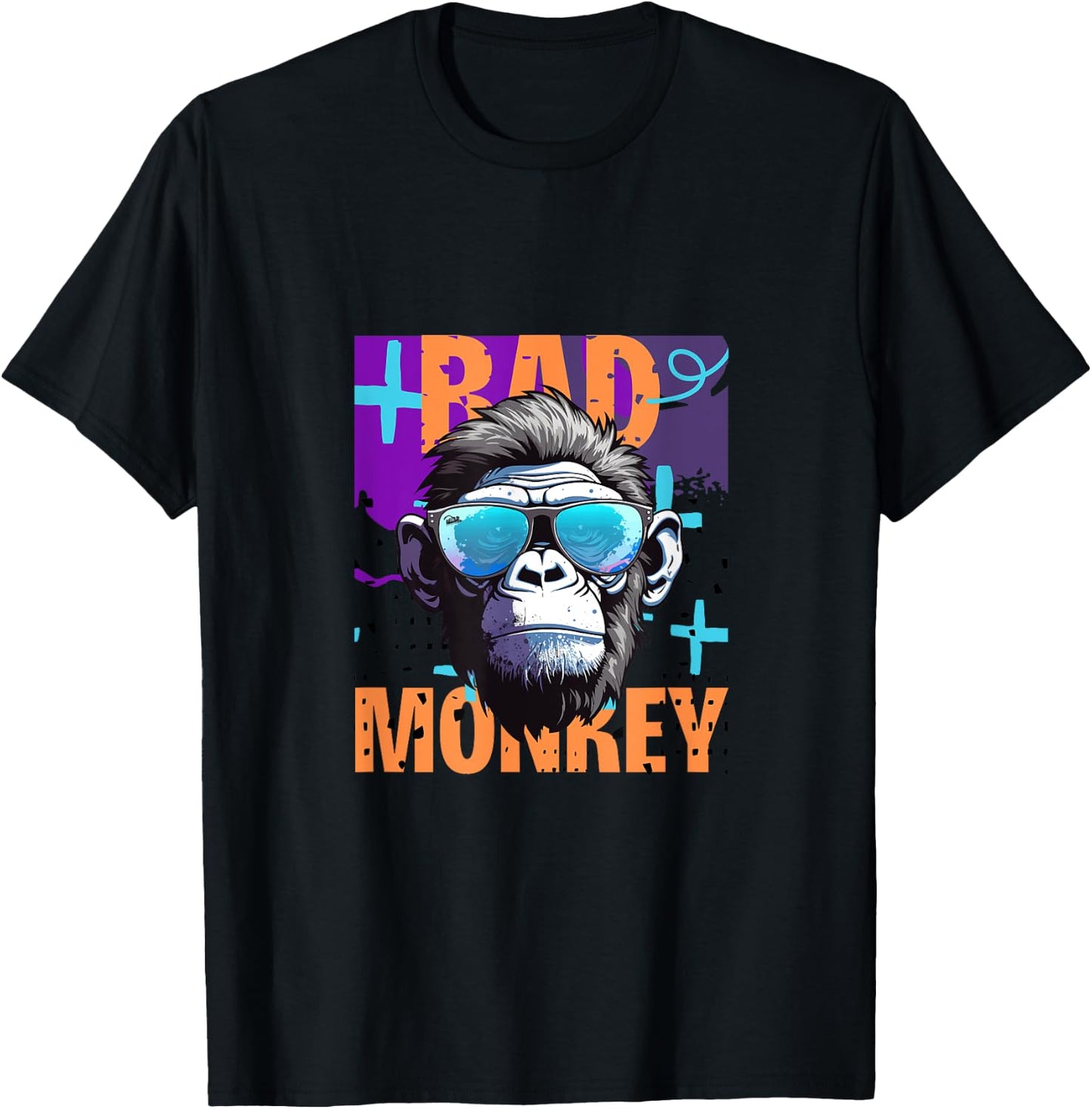 Jon De Voui Bad Monkey - -Adults, Kids - Black - Small - Short Sleeve T-Shirt - T-Shirt | Black