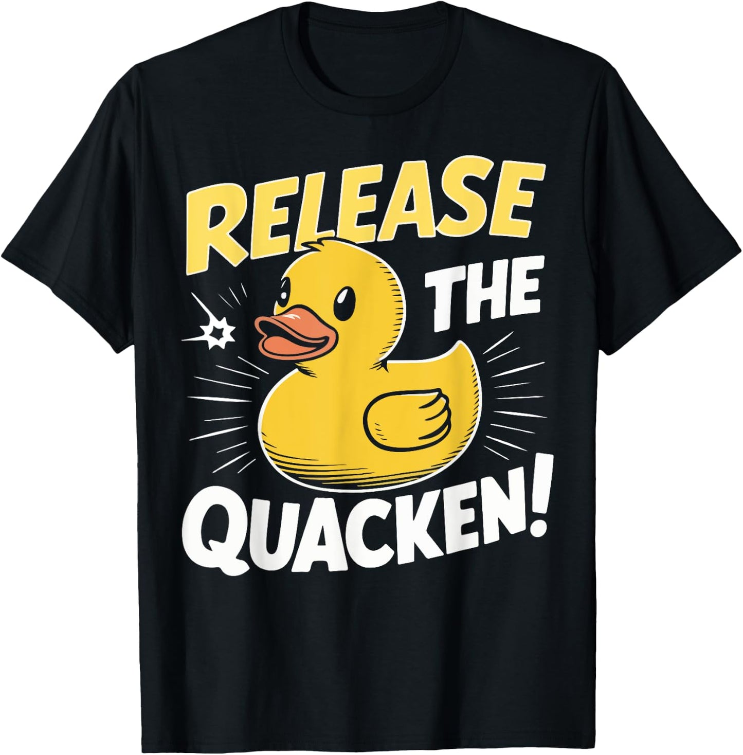 Release the Quacken Rubber Duck , Small, Black T-Shirt - T-Shirt | Black