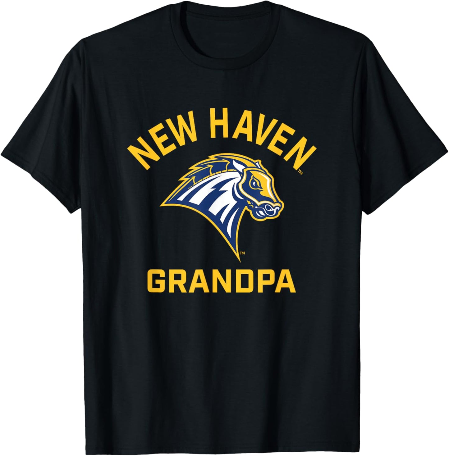 University of New Haven UNH Chargers Arched Grandpa T-Shirt - T-Shirt | Black