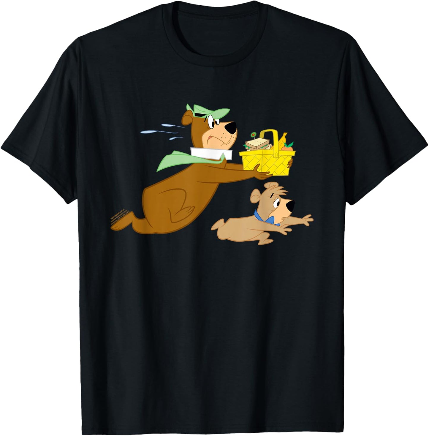 Yogi Bear and Boo Boo Steal Picnic Basket T-Shirt - T-Shirt | Black