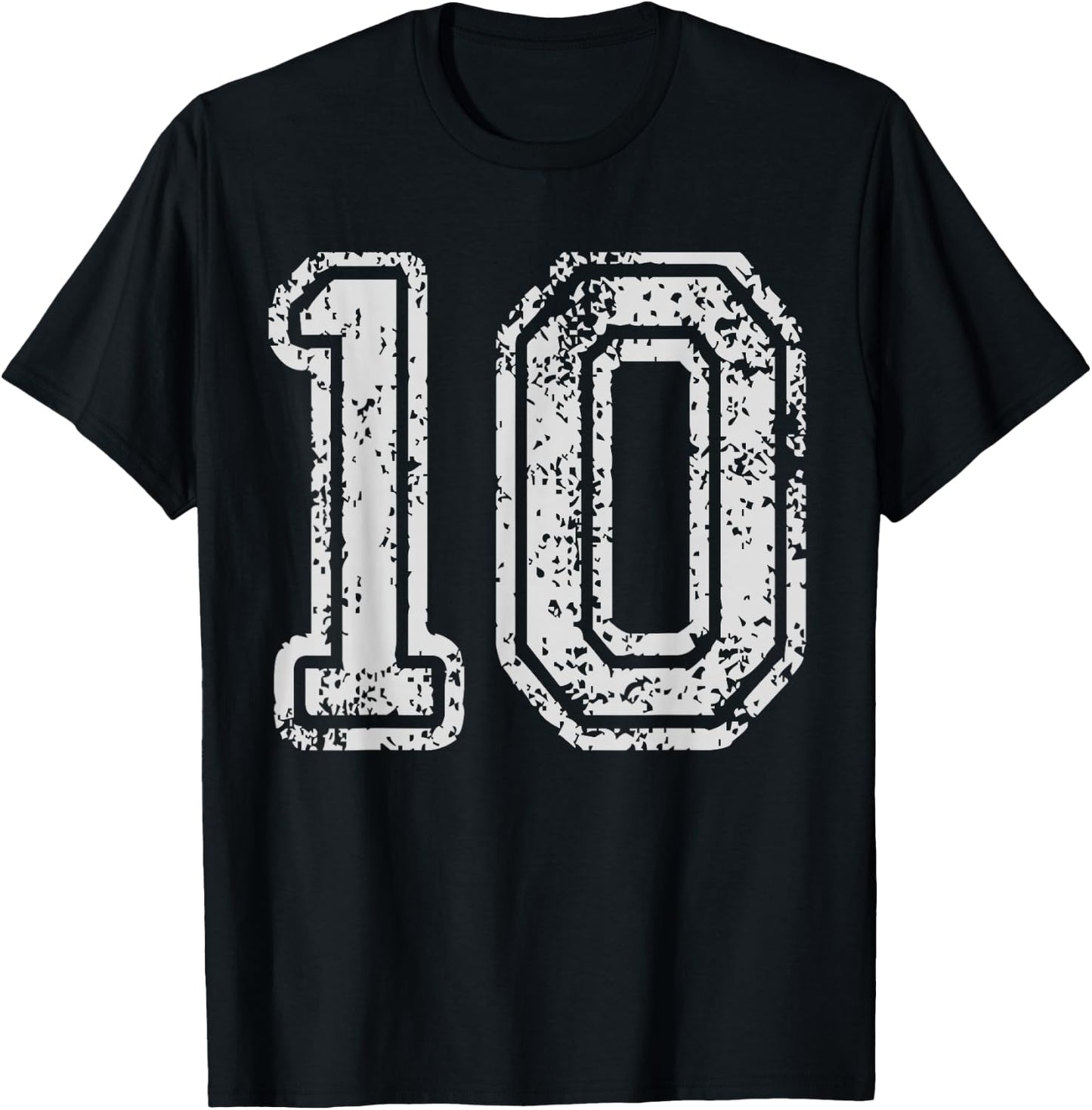 Team Jersey Uniforms Number 10 Ten School Sports Birthdays T-Shirt - T-Shirt | Black