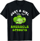 Just Girl Who Loves Brussels Sprouts Vegetable Vegan Meme T-Shirt - T-Shirt | Black