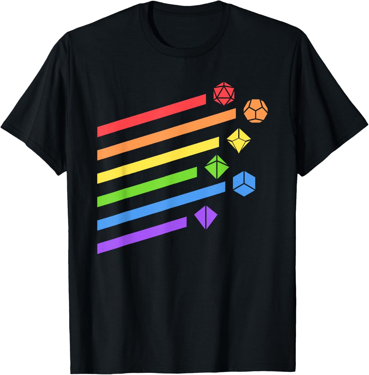 Minimalist Polyhedral Dice Set Colors D20 Collector T-Shirt - T-Shirt | Black