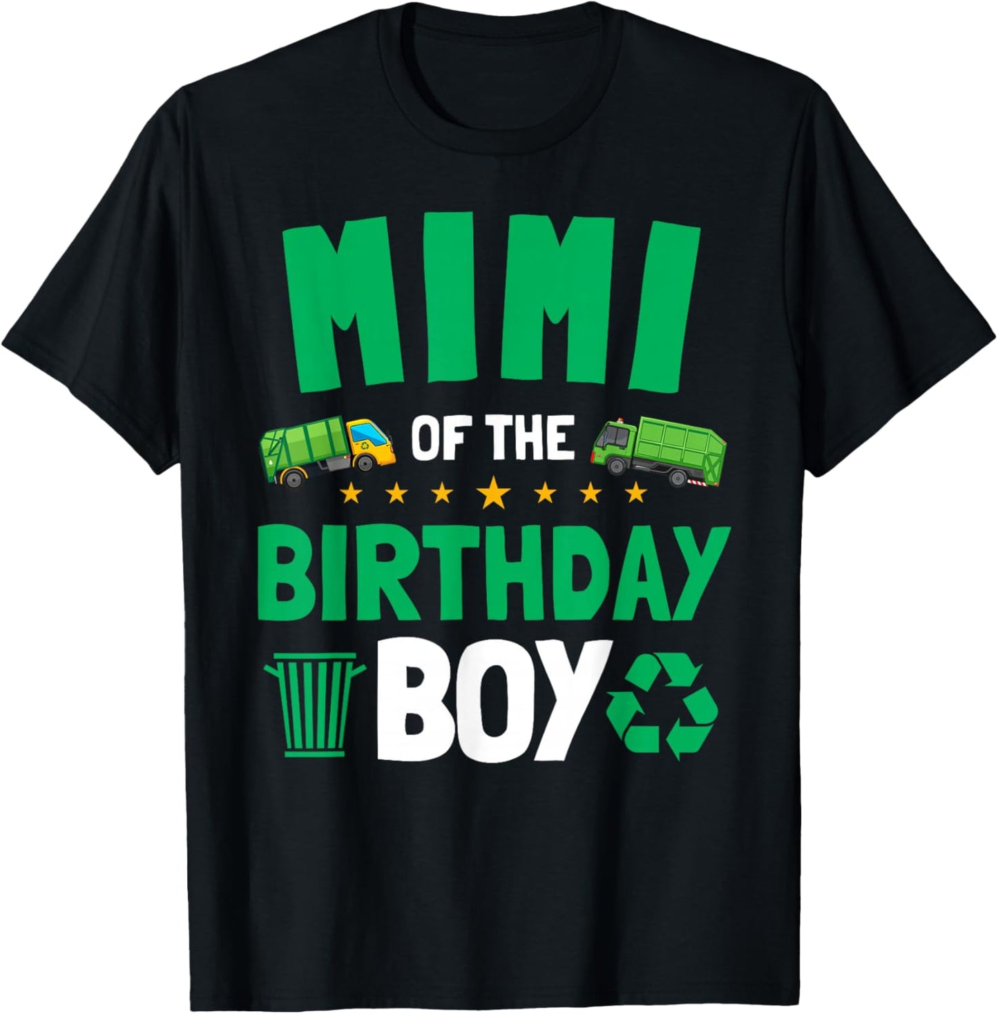 Mimi Of The Birthday Boy Garbage Trucks Dump Funny T-Shirt - T-Shirt | Black