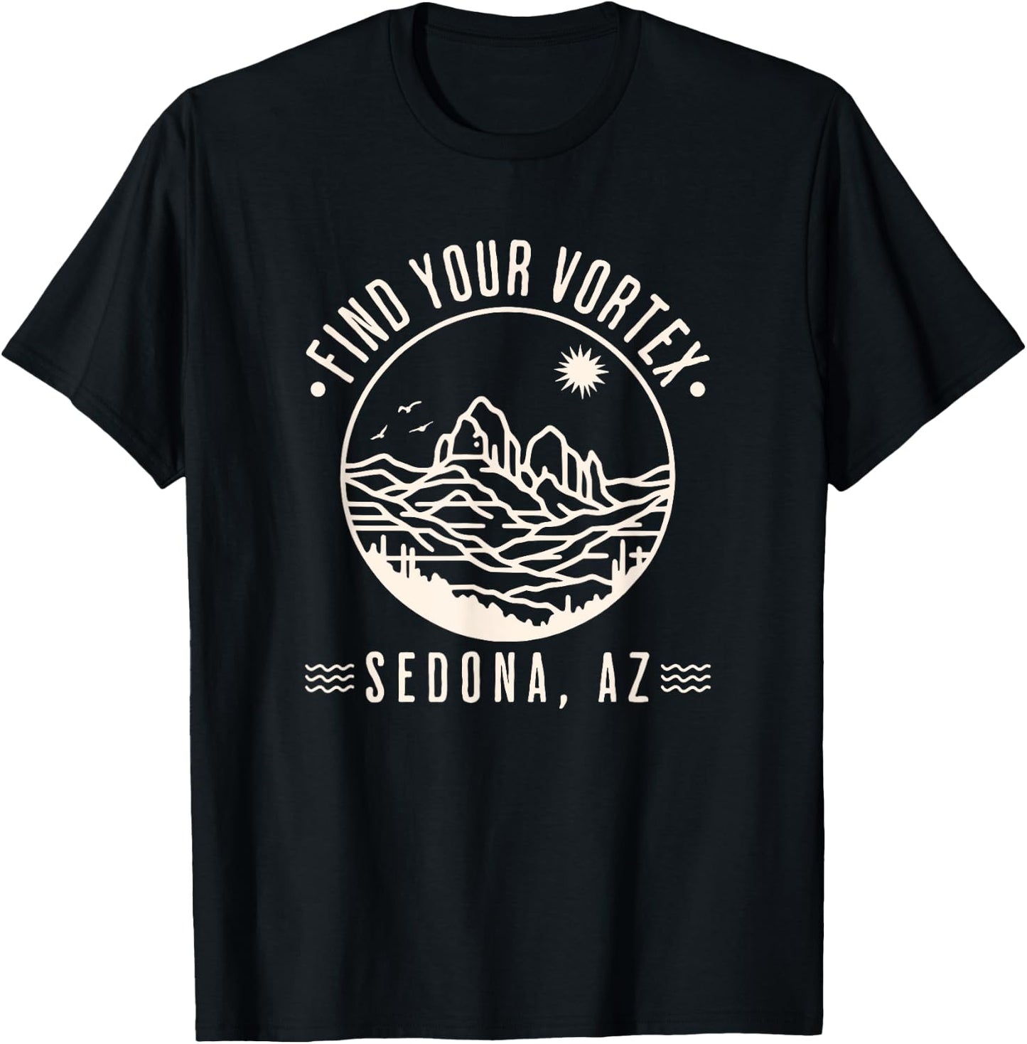Sedona Arizona Wellness Vortex Spiritual Hiking Trip Health T-Shirt - T-Shirt | Black