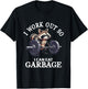 I Work Out Retro Cute Raccoon Gym Animal Lovers So I Can Eat T-Shirt - T-Shirt | Black
