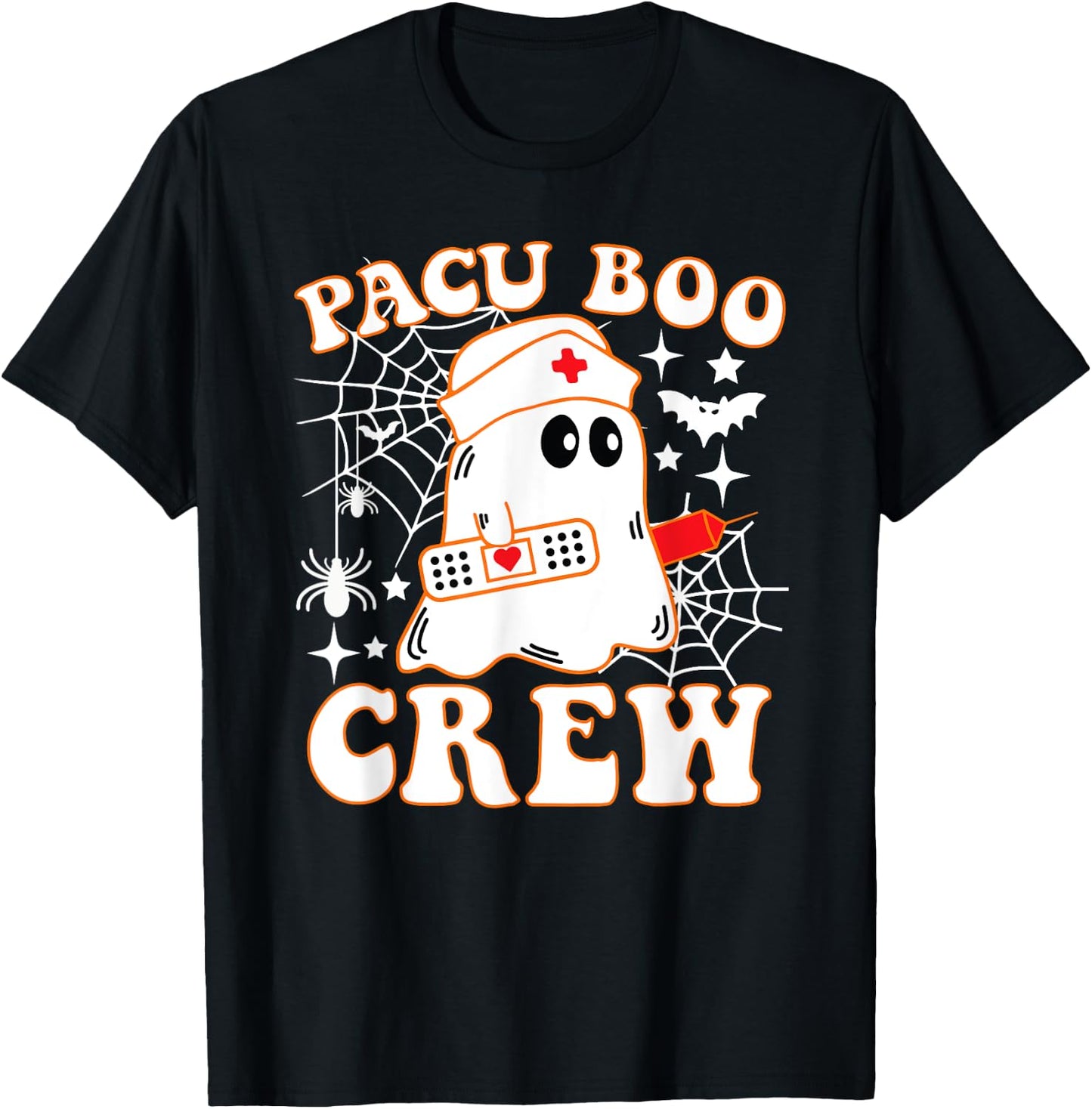 PACU Boo Crew Nurse Funny Ghost Halloween Costume T-Shirt - T-Shirt | Black